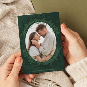 Cartes Pour Fêtes Annuelles Photo botanique à l'aquarelle vert émeraude