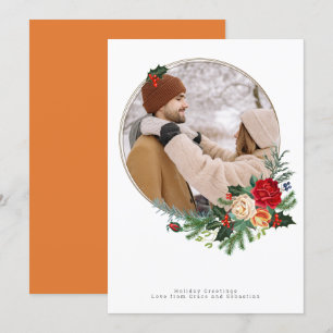 Cartes Pour Fêtes Annuelles Photo botanique de vacances d'hiver personnalisée