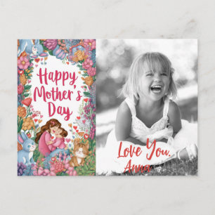 Cartes Pour Fêtes Annuelles *~* Photo Bunny Whimsical Heart Fête des Mères AP7