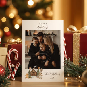 Cartes Pour Fêtes Annuelles Photo Cabane en pain d'épice rustique Noël