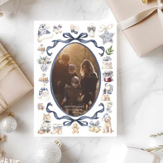 Cartes Pour Fêtes Annuelles Photo Casse-Noisette Bleu de Noël (Créateur téléchargé)