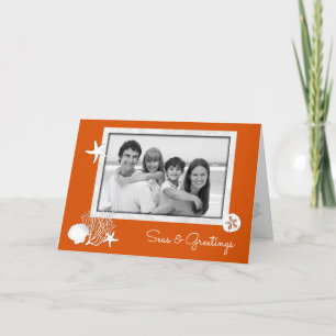 Cartes Pour Fêtes Annuelles Photo Christmas Beach Shells Orange Christmas