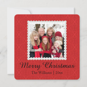 Cartes Pour Fêtes Annuelles Photo Christmas card   Damask Merry Christmas