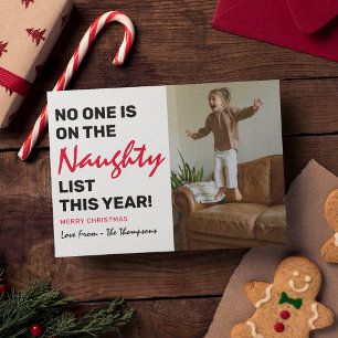 Cartes Pour Fêtes Annuelles Photo Christmas 'Naughty List'