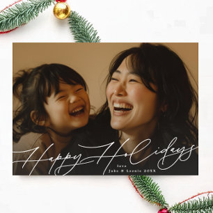 Cartes Pour Fêtes Annuelles Photo Classique Blanc Splendor Happest