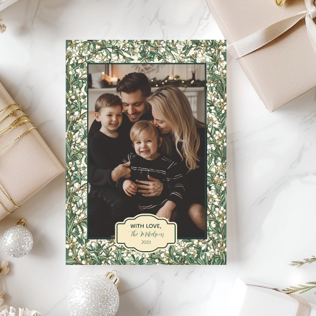 Cartes Pour Fêtes Annuelles Photo Classique hiver verdure Noël (Créateur téléchargé)