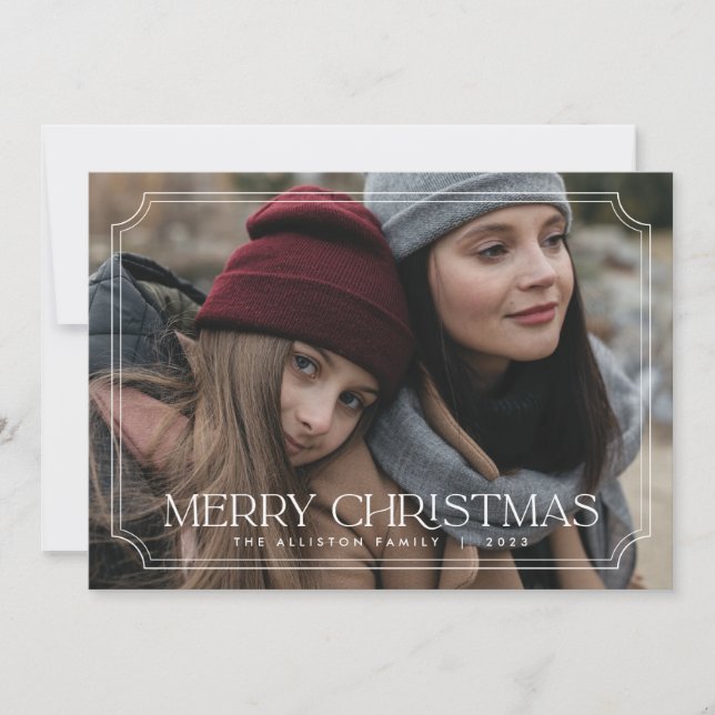 Cartes Pour Fêtes Annuelles Photo classique Joyeux Noël intemporel (Devant)