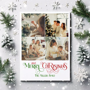 Cartes Pour Fêtes Annuelles Photo Collage Joyeux Noël Retro Typographie