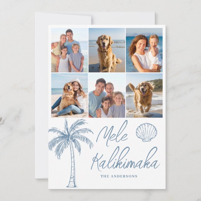 Cartes Pour Fêtes Annuelles Photo Collage Mele Kalikimaka Noël (Devant)