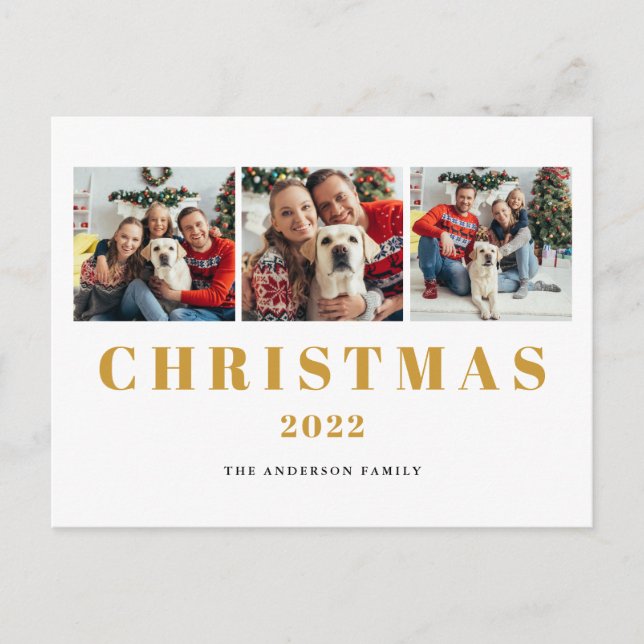 Cartes Pour Fêtes Annuelles Photo Collage Noël (Devant)