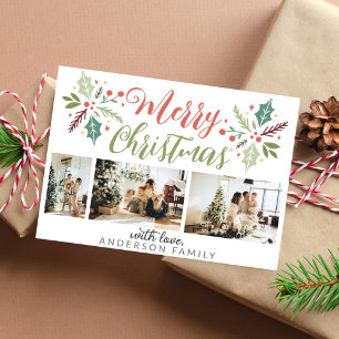 Cartes Pour Fêtes Annuelles Photo Collage photo de Foliage de Noël Joyeux