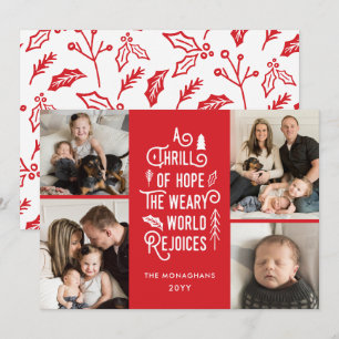 Cartes Pour Fêtes Annuelles Photo Collage Thrill Of Hope Photo Christmas Red