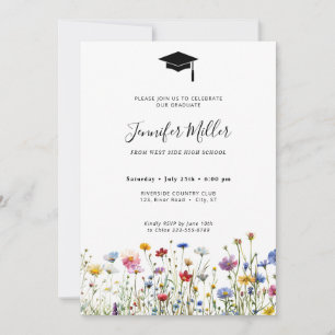 Cartes Pour Fêtes Annuelles Photo Colorful fleur sauvage Graduation Party