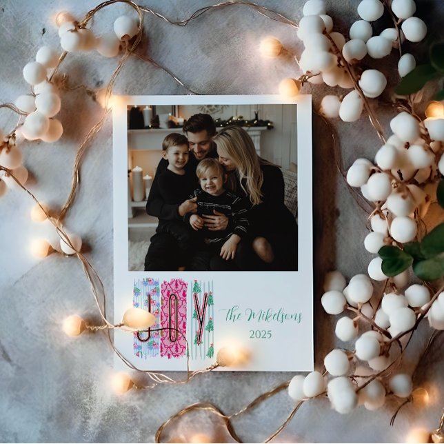 Cartes Pour Fêtes Annuelles Photo Colorful Joy Christmas (Créateur téléchargé)
