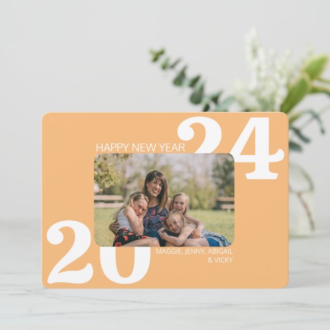 Cartes Pour Fêtes Annuelles Photo couleur en gras (Debout devant)