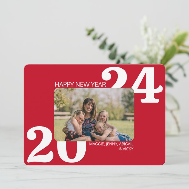 Cartes Pour Fêtes Annuelles Photo couleur en gras (Debout devant)