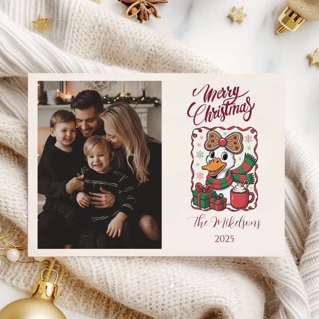 Cartes Pour Fêtes Annuelles Photo Cozy Duck Christmas (Créateur téléchargé)