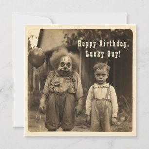 Cartes Pour Fêtes Annuelles Photo d'anniversaire Vintage de Clown déplaisant