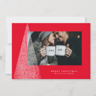 Cartes Pour Fêtes Annuelles Photo d'arbre de Noël moderne rouge