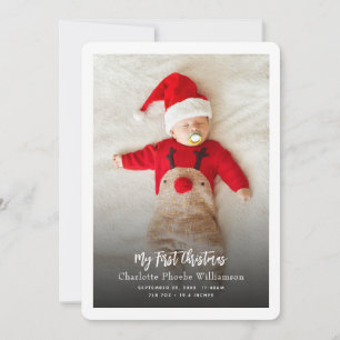Cartes Pour Fêtes Annuelles Photo de bébé Première naissance Statistiques Noël