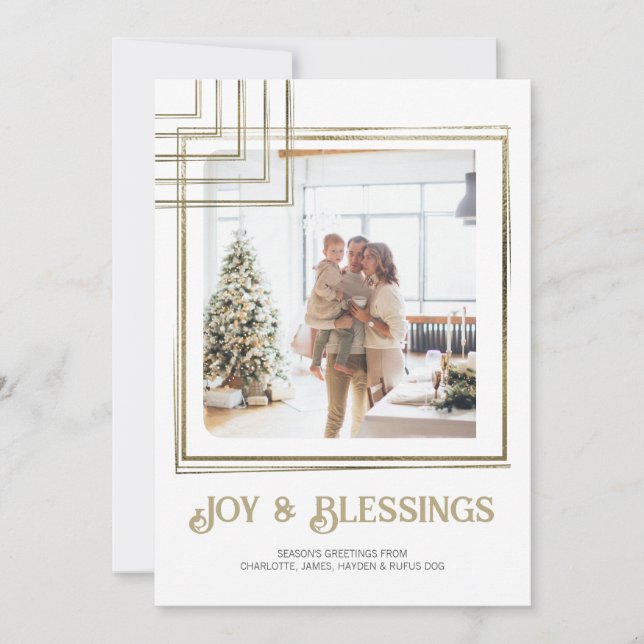 Cartes Pour Fêtes Annuelles Photo de bloc moderne Noël personnalisé (Devant)