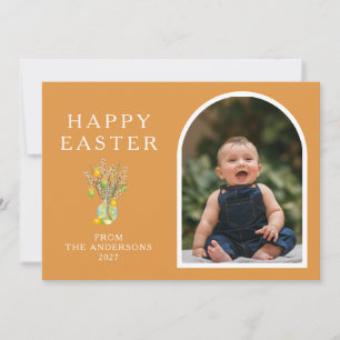 Cartes Pour Fêtes Annuelles Photo de branche de Pâques minimaliste élégante