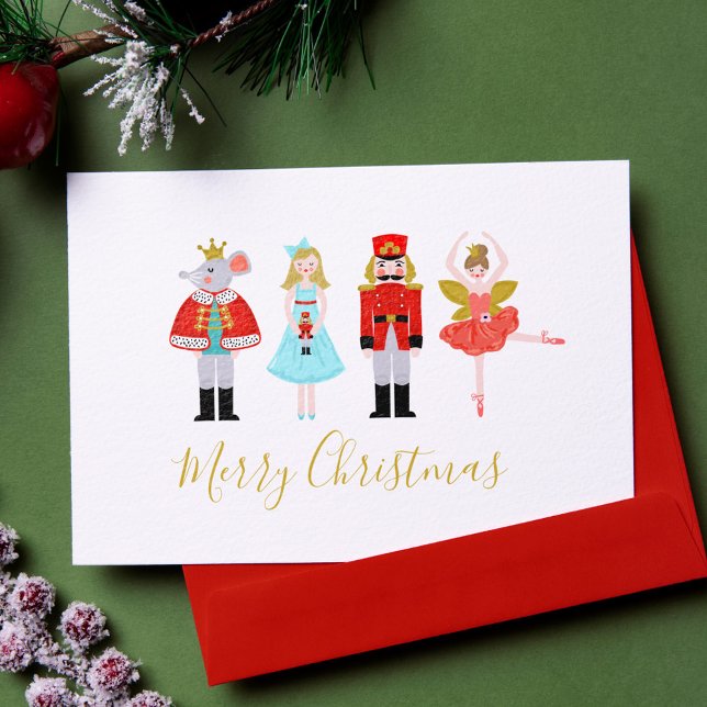 Cartes Pour Fêtes Annuelles Photo de casse-noix de Noël d'aquarelle (Créateur téléchargé)