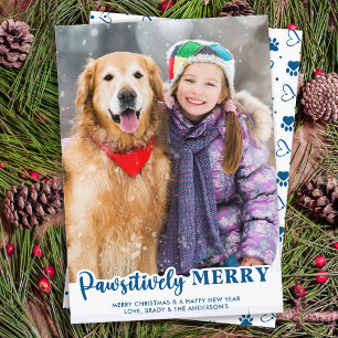 Cartes Pour Fêtes Annuelles Photo de chat de chien de chien personnalisé moder