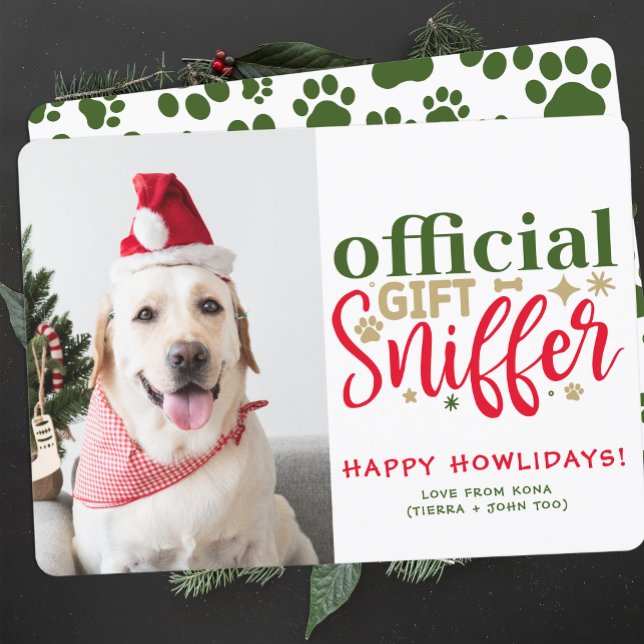 Cartes Pour Fêtes Annuelles Photo de Chien de Noël Customisée Funny Photo (Créateur téléchargé)