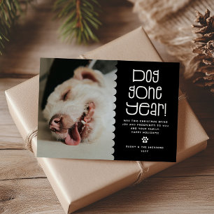 Cartes Pour Fêtes Annuelles Photo de chien drôle 'Année canine'
