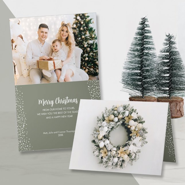 Cartes Pour Fêtes Annuelles Photo de couronne de Noël Petite pliée (Créateur téléchargé)