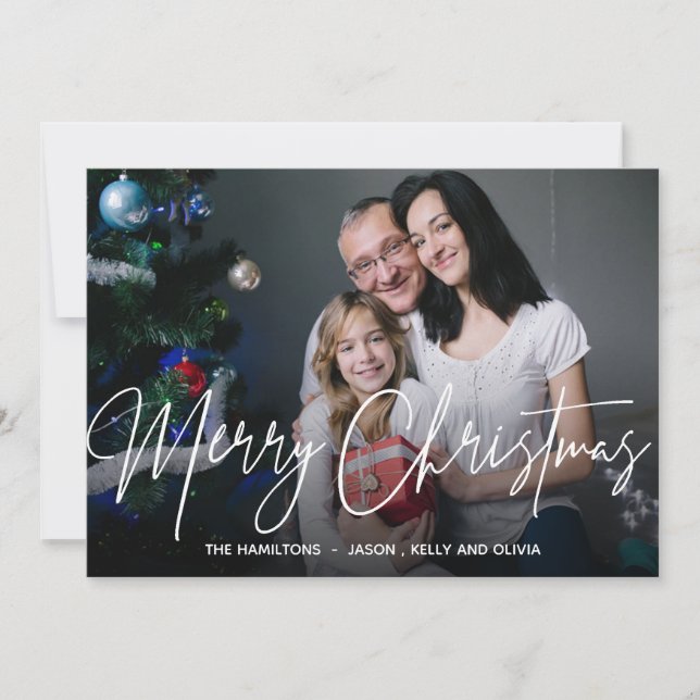 Cartes Pour Fêtes Annuelles Photo de Custom | Journée de Merry Christma (Devant)