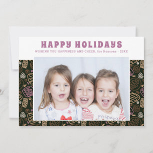 Cartes Pour Fêtes Annuelles Photo de famille artistique de vacances en une lig