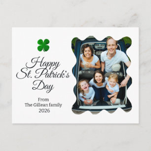 Cartes Pour Fêtes Annuelles photo de famille aux trèfles verts de la Saint-Pat