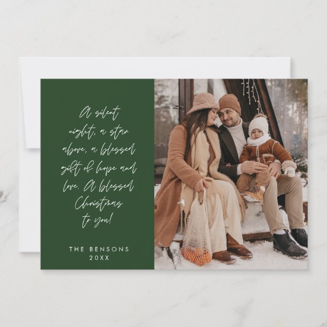 Cartes Pour Fêtes Annuelles Photo de famille chrétienne, Joyeux Noël religieux (Devant)
