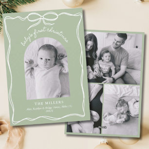 Cartes Pour Fêtes Annuelles Photo de famille de la boue de Noël du 1er bébé ve