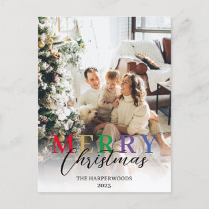 Cartes Pour Fêtes Annuelles Photo de famille de Noël élégante et colorée moder
