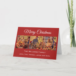 Cartes Pour Fêtes Annuelles Photo de famille de Noël minimaliste moderne