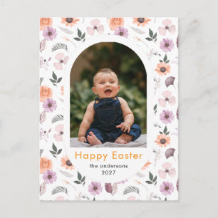 Cartes Pour Fêtes Annuelles Photo de famille de Pâques florale de printemps El