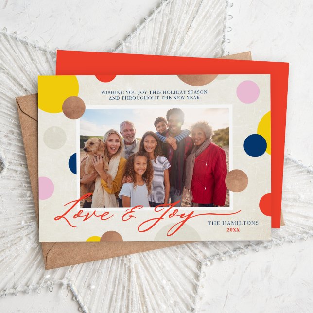 Cartes Pour Fêtes Annuelles Photo de famille Dottie Love and Joy (Créateur téléchargé)