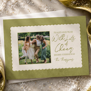 Cartes Pour Fêtes Annuelles Photo de famille élégant avec bordure Chartreuse