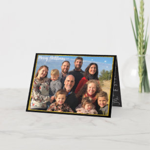 Cartes Pour Fêtes Annuelles Photo de famille Gold de Noël et éléments de table