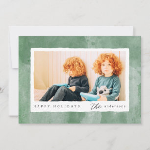 Cartes Pour Fêtes Annuelles Photo de famille Joyeuses Fêtes à l'aquarelle mode