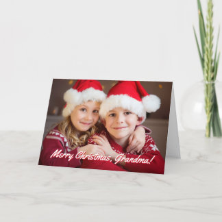 Cartes Pour Fêtes Annuelles Photo de famille Joyeux Noël Grand-mère