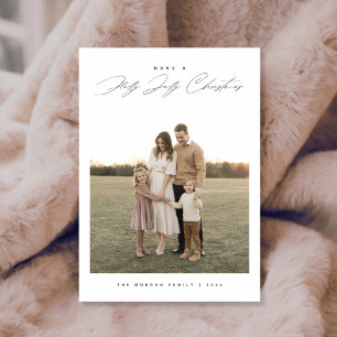 Cartes Pour Fêtes Annuelles Photo de famille minimal neutre avec écriture Holl