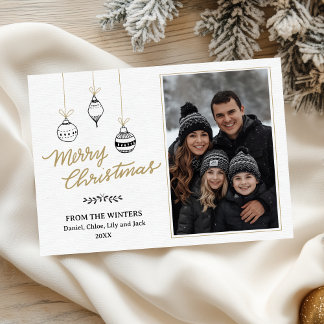Cartes Pour Fêtes Annuelles Photo de famille moderne dessinée à la main en noi