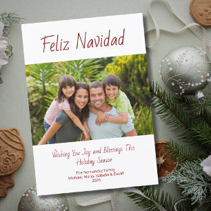 Cartes Pour Fêtes Annuelles Photo de famille moderne Feliz Navidad Christmas
