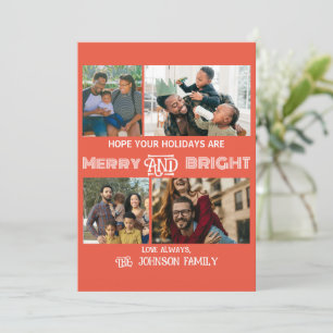 Cartes Pour Fêtes Annuelles Photo de famille Moderne Tendance Joyeuse et Lumin