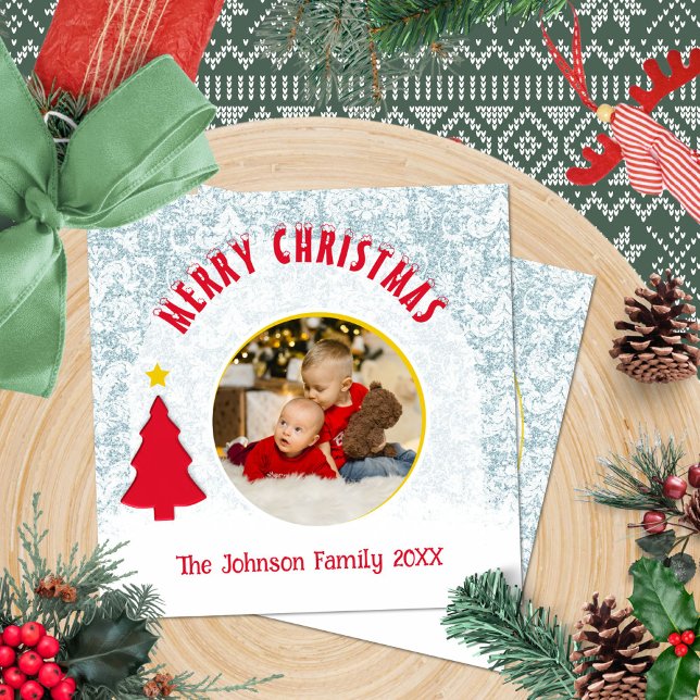Cartes Pour Fêtes Annuelles Photo de famille Noël moderne (Family Photo Modern Christmas Holiday Card ©Susanne Sachers - Sunny Mind 🌞)