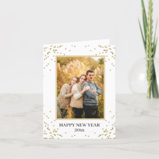 Cartes Pour Fêtes Annuelles Photo de famille personnalisée Bonne année pliée